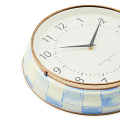 Mocha Check School Wall Clock