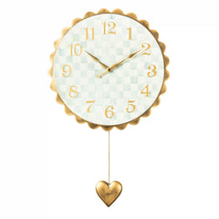 Rosy Check Heart Pendant Clock