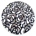 Abstract Roses Hair on Hide Grey 6' Round Rug