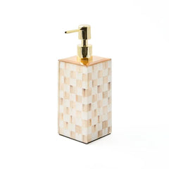Mocha Check Glass Soap Pump