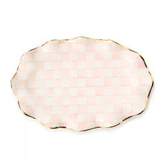 Mocha Check Ceramic Serving Platter
