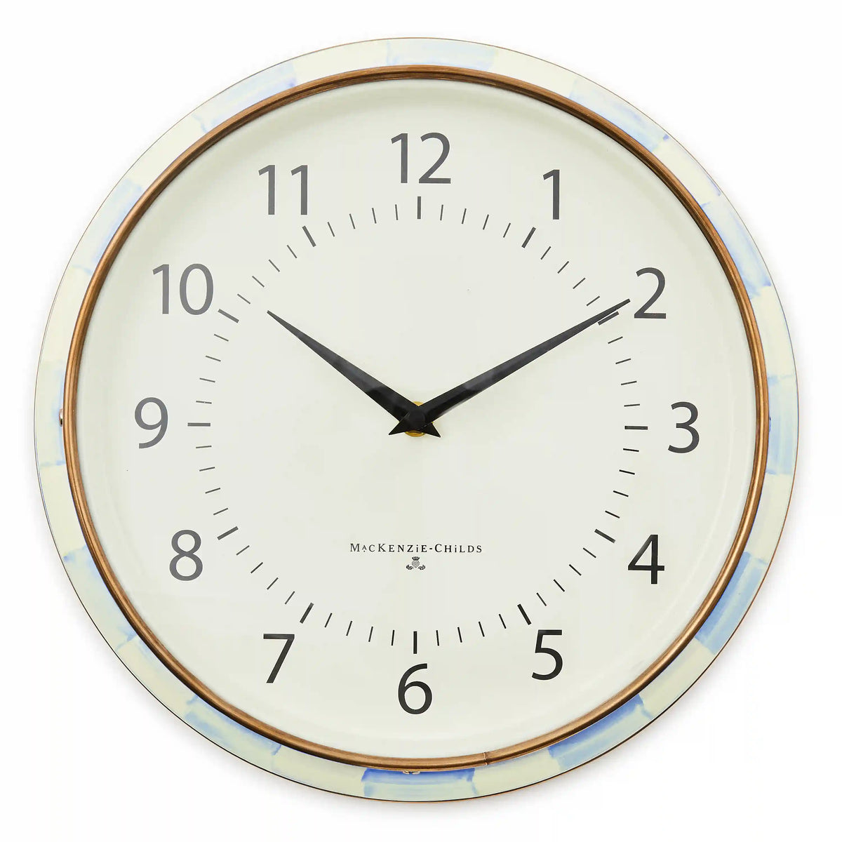 Mocha Check School Wall Clock