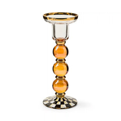 Sterling Check Small Glass Candlestick