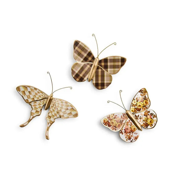 Mocha Butterfly Wall Decor Trio