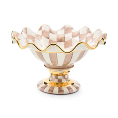 Rosy Check Ceramic Compote