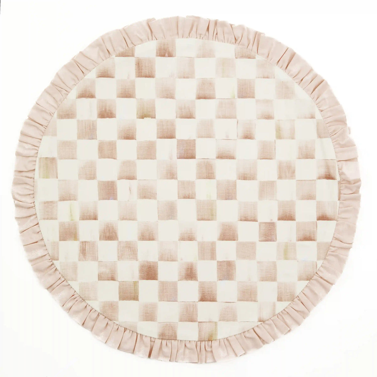 Mocha Check Round Placemat