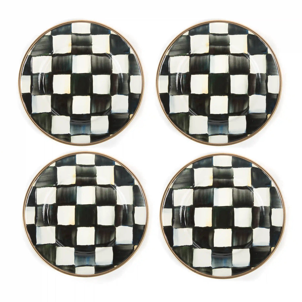 Rosy Check Appetizer Plates, Set of 4