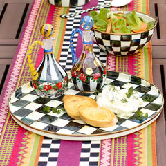 Sky Check Round Tray