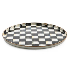 Violet Check Round Tray