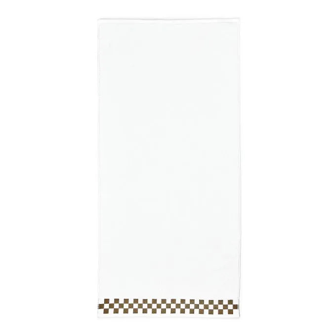 Bath Towel with Mocha Check Border