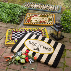Welcome Periwinkle Double Door Entrance Mat