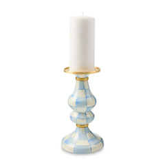 Violet Check Medium Pillar Candlestick