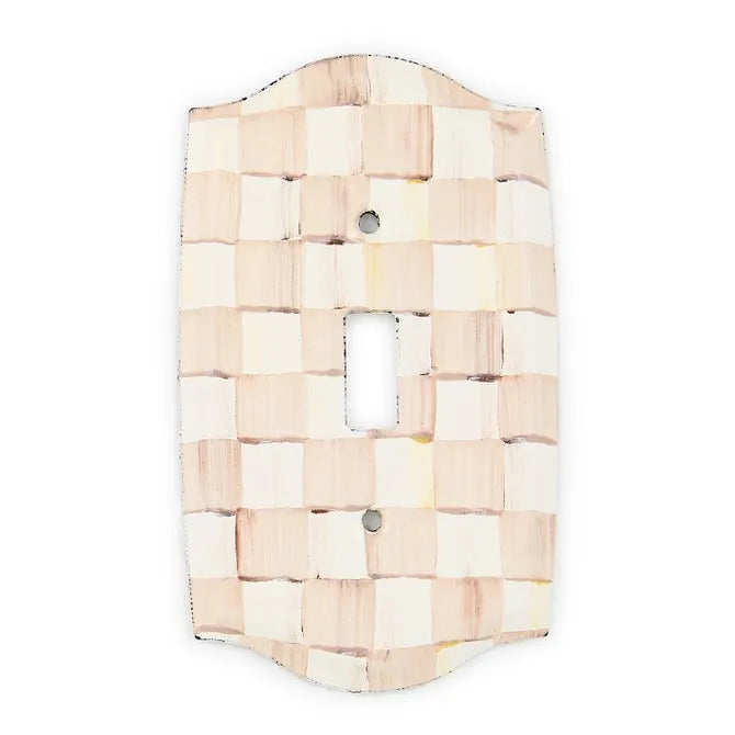 Mocha Check Single Toggle Switch Plate