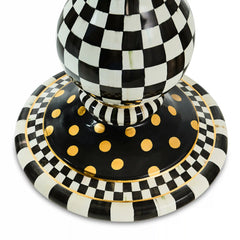 Mocha Check Ceramic Pedestal Table Base