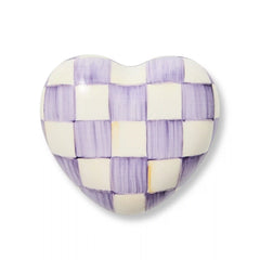 Violet Check Heart Knob