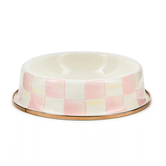 Mocha Check Small Pet Dish