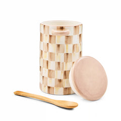 Rosy Check Farmhouse Canisters, Set of 2
