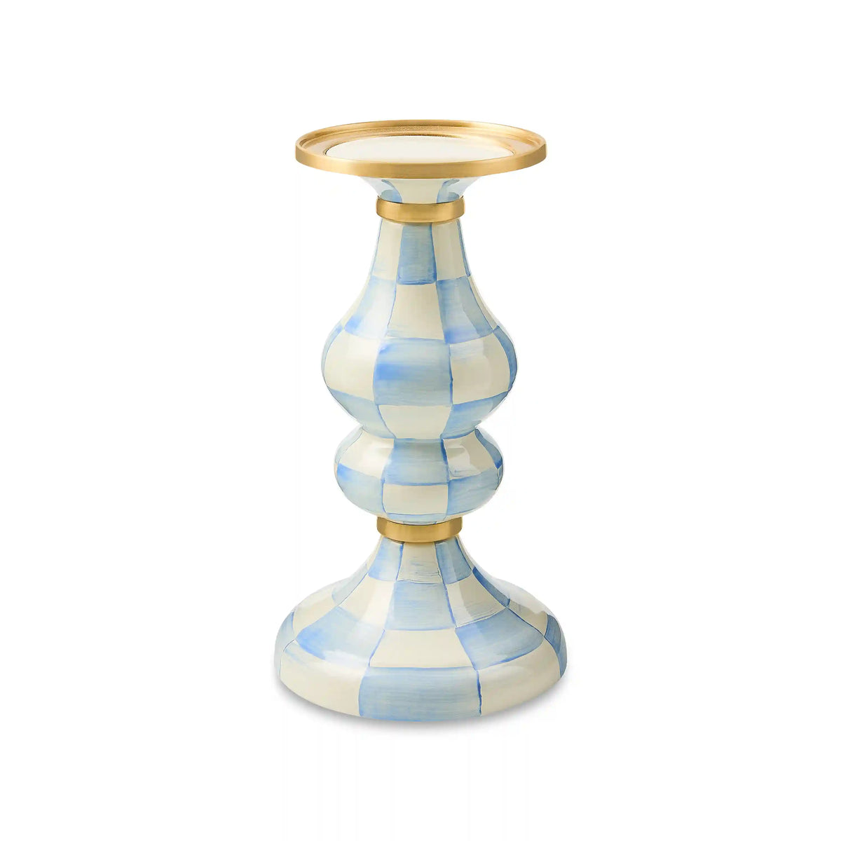Sterling Check Large Pillar Candlestick