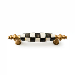 Violet Check Brass Drawer Pull