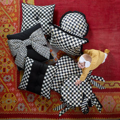 Mocha Check Chair Cushion