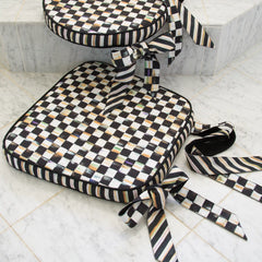Mocha Check Chair Cushion