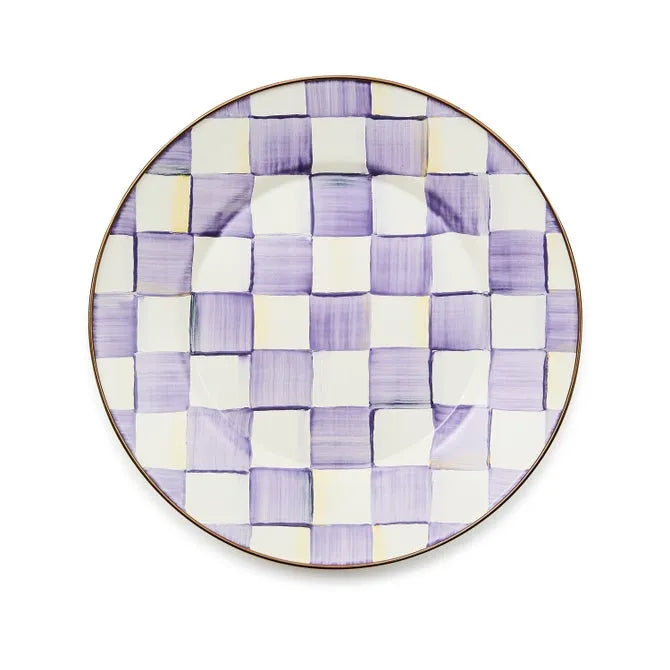 Violet Check Dinner Plate