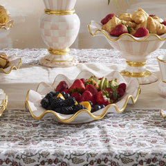 Mocha Check Ceramic Large Serving Platter