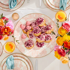 Violet Check Serving Platter