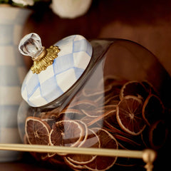 Cookie Jar with Emerald Check Lid