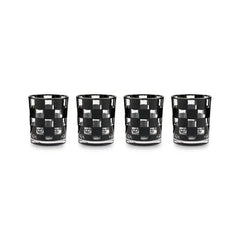 Black Check Acrylic Tumblers, Set of 4