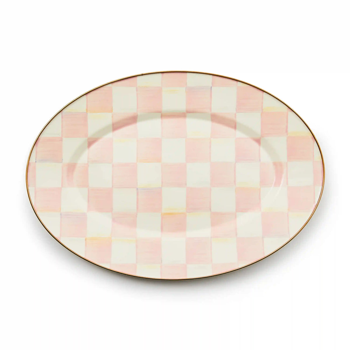Mocha Check Small Oval Platter