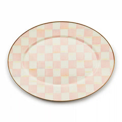 Mocha Check Small Oval Platter